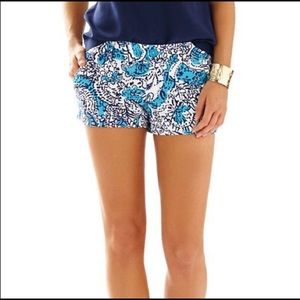Lilly Pulitzer Navy + Blue Floral The Walsh Shorts